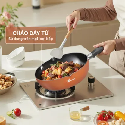 Ảnh của CHẢO NHÔM CHỐNG DÍNH ĐÁY TỪ YOAKE